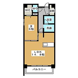 Ｐａｃｅ　Ｐａｌａｚｚｏ 8階1LDKの間取り