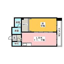 上前津寿ビル 1LDKの間取図画像