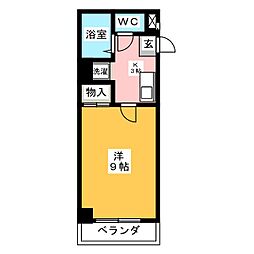 マザック新栄 1Kの間取図画像