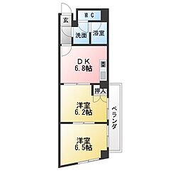 WIN大須 2DKの間取図画像