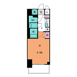 CRESTTAPP新栄 1Kの間取図画像