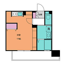 ルシェット白川公園 ワンルームの間取図画像