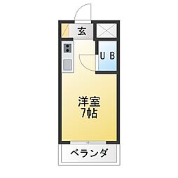 パリーマンション ワンルームの間取図画像