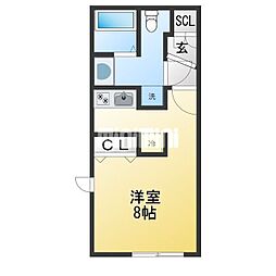 Lapule ワンルームの間取図画像