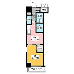 ルナクレシエンテ 1DKの間取図画像