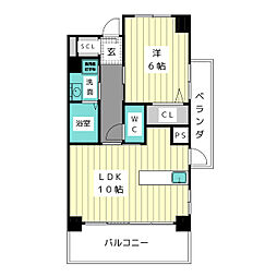 アデグランツ大須 1LDKの間取図画像