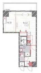 BSRESIDENCESAKAE 1LDKの間取図画像