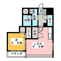 CITYSPIRENagoya-Osu 1LDKの間取図画像