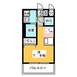 プレサンス鶴舞駅前ブリリアント ワンルームの間取図画像