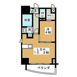 プレサンス栄ラグジュ 1LDKの間取図画像