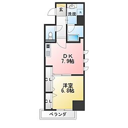 稲垣ビル栄ディアコート白川 1DKの間取図画像