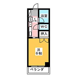 鶴舞公園三恵ハイツ 1Kの間取図画像