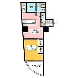さくらヒルズフジミ 1LDKの間取図画像