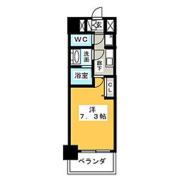 プレサンス栄フェル 1Kの間取図画像