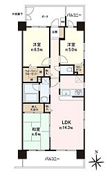 コスモ川越脇田町 3LDKの間取図画像