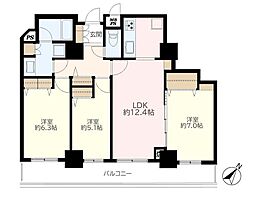 藤和志木タワー 3LDKの間取り