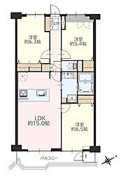 志木ファイブハイツ 3LDKの間取図画像