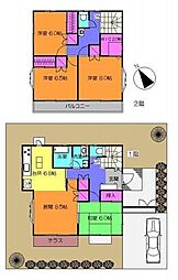 東急田園都市線 藤が丘駅 徒歩11分の賃貸一戸建て 2階4LDKの間取り