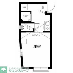 東急田園都市線 梶が谷駅 徒歩5分の賃貸アパート 2階1Kの間取り