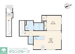 JR南武線 津田山駅 徒歩14分の賃貸アパート 2階1LDKの間取り