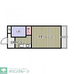 東急田園都市線 二子新地駅 徒歩10分の賃貸マンション 1階1Kの間取り