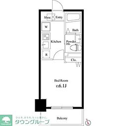 コートブランシェ 1Kの間取図画像
