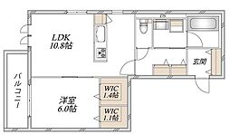 (仮称)新石川1丁目メゾン東棟 1LDKの間取図画像