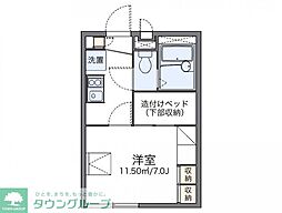 レオパレスビューテラス 1Kの間取図画像