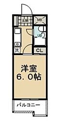 ビエント宮崎台 1Kの間取図画像