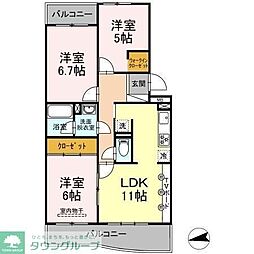 プレシール青葉台 3LDKの間取図画像