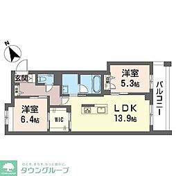 フォース アルカナ 2LDKの間取図画像