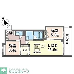 フォース アルカナ 2LDKの間取図画像