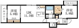 Hofgarten榎下 2LDKの間取図画像