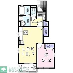 パールベルク2 1LDKの間取図画像
