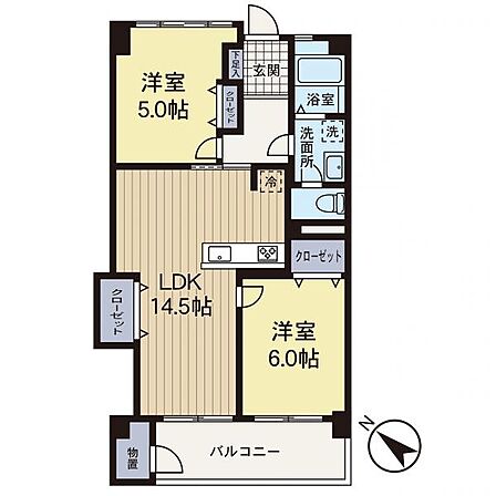 2LDK 間取り