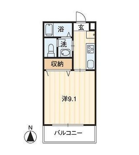 フィネスエトワール 205｜岡山県岡山市北区久米(賃貸マンション1K・2階・31.20㎡)の写真 その2