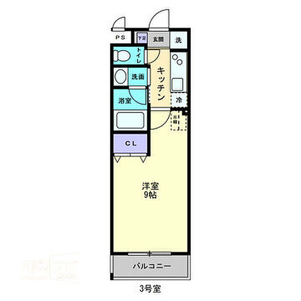 S-1大元駅前 405｜岡山県岡山市北区東古松(賃貸マンション1K・4階・27.00㎡)の写真 その2