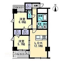 SERENA MARUNOUCHI 2-A ｜ 岡山県岡山市北区丸の内2丁目（賃貸マンション2LDK・2階・62.31㎡） その2