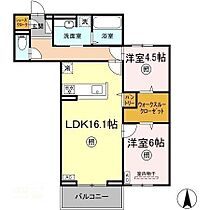 アルモ　ギオーネ 206 ｜ 岡山県岡山市北区平田（賃貸アパート2LDK・2階・66.76㎡） その2