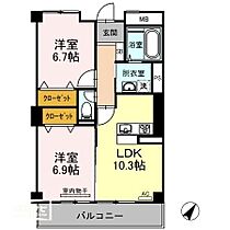 coco ferme 202 ｜ 岡山県岡山市北区大安寺東町（賃貸アパート2LDK・2階・58.96㎡） その2