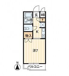 アルファ西古松 1Kの間取図画像