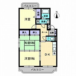 エスポワール 3DKの間取図画像