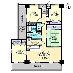 サーパス藤原西町 4LDKの間取図画像
