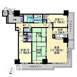 ファミールタワープラザ岡山 4LDKの間取図画像