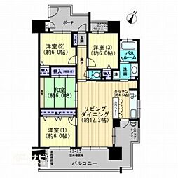 サーパスシティ西古松公園二番館 4LDKの間取図画像