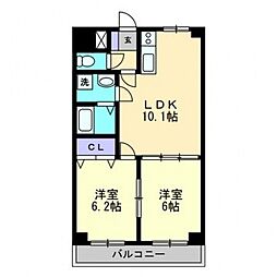 Whitestone白石 2LDKの間取図画像