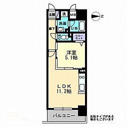 アルファレガロ西古松 1LDKの間取図画像