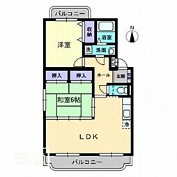 エスポワール 2LDKの間取図画像