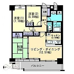 アルファステイツ新屋敷公園 3LDKの間取図画像