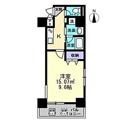 ESCAZA桑田町 1Kの間取図画像
